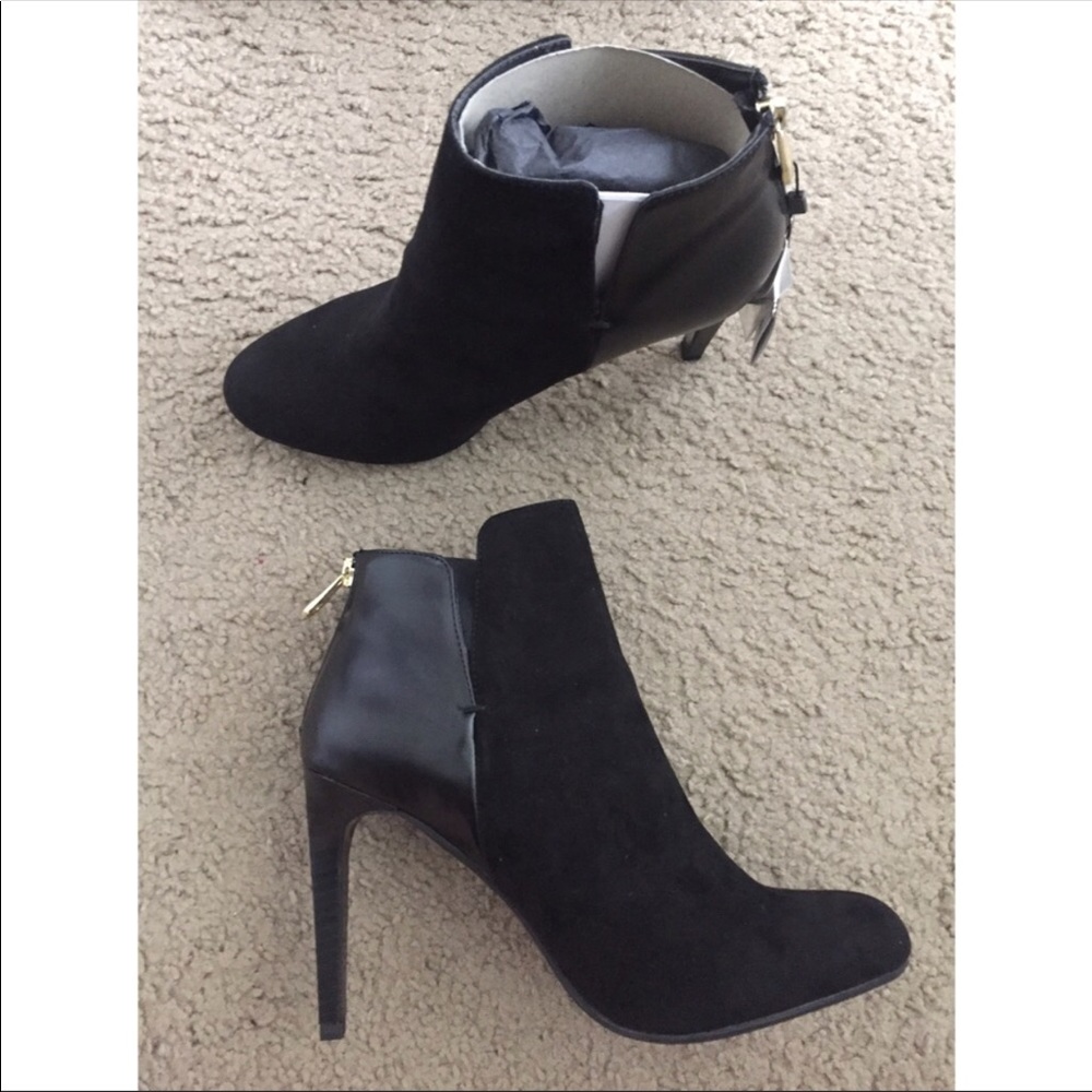 Zara black two tone heeled boots